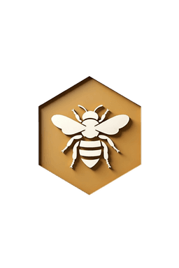 Imkerei Neuss Logo - Biene im Hexagon