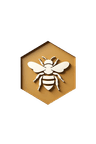 Imkerei Neuss Logo - Biene im Hexagon
